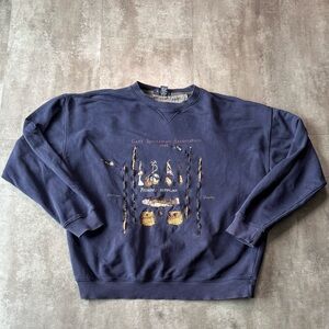 Vintage Gant Fishing Gear Sweater Mens Large Blue